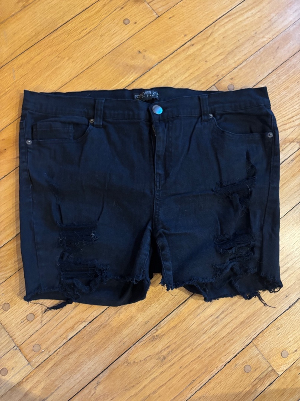 Forever 21 denim high waisted cut off shorts